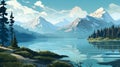 Captivating Digital Painting Of A Pristine Lake In Whistlerian Style