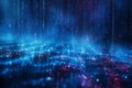 Captivating  a digital rain of binary code, representing the matrix and data flow in concepts related to cyber security. Royalty Free Stock Photo