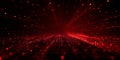 A Captivating Display of Dynamic Red Particles Creating a Fascinating Light Burst in an Abstract Digital Environment Royalty Free Stock Photo