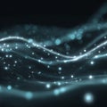 A Captivating Display of Flowing Light Particles and Waves in an Ethereal Digital Universe of Connectivity and Motion Royalty Free Stock Photo