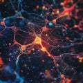 Vibrant neural network visualization in cosmic colors exploring interconnected neurons and abstract neural pathways Royalty Free Stock Photo
