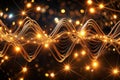 Intricate Copper Wire Network Pulsates with Shimmering LED Lights A Stunning Visual of Circuitry