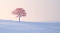 Lonely Tree On Snowy Hill: A Photorealistic Landscape In 8k Resolution Royalty Free Stock Photo