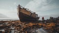 Captivating Documentary Photos Of An Old Ship On An Icelandic Beach