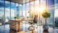 Sunlight Illuminates a Modern Minimalist Workspace A Double Exposure Photo Capturing the Essence of Clean Design and Royalty Free Stock Photo