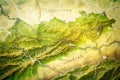Detailed Double Exposure Map of Liechtenstein Stunning YellowishGreen Landscape Perfect for Geographic Study or Design Royalty Free Stock Photo
