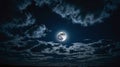 Full Moon in a Dramatic Cloudy Night Sky Royalty Free Stock Photo