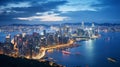 Captivating Dusk Skylines: New York City, Hong Kong, and Paris