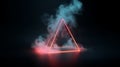 neon background with triangle shape and smoke