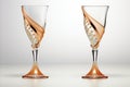 Captivating and Elegant Duo of Lavishly Crafted Wine Glasses on a Tastefully Arranged Table