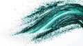 Captivating Emerald Glitter Brushstroke on White Canvas with Space for Text