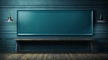 Captivating Empty Room With Blue Walls And Green Blackboard Royalty Free Stock Photo