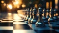 Captivating Evening Chess Set: A Stunning Reflection of Strategy and Skill in Artful Light Royalty Free Stock Photo