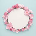 Captivating Floral Concept Mock-Up: Exquisite Beauty on a Light Blue Background.