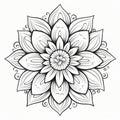 Captivating Flower Drawing For Adults: Calming Symmetry With Zen Buddhism Influence