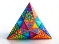 Vibrant Geometric Right Triangle Design Element: Abstract Shapes with Intricate Patterns for Modern Graphic