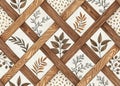 A Captivating Geometric Wood Pattern Interlocking Diamonds in Rich Brown Tones for Modern Design Inspiration Royalty Free Stock Photo