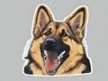 Captivating German Shepherd Stickers: Vector Art in Crisp Contours