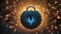 Giant Keyhole in Center of Vast Digital Landscape