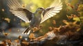 Captivating Glimpses of Birds in Forage and Flight. Generative AI