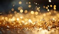 Captivating golden particle display with radiant glow and enchanting sparkles in a mesmerizing scene