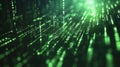 A Futuristic Data Stream Displayed with a Green Glow An Abstract Digital Artistic Concept to Inspire You Royalty Free Stock Photo