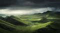 Captivating Green Valley Landscape Photography With Dramatic Storm Clouds