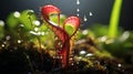 Captivating Heart-shaped Carnivorous Plant Glistening In Sunlight