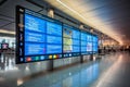 Vibrant Departure Board in Modern Airport Lounge