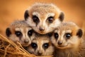Meerkat Family: A Unified Bond in the African Savanna Royalty Free Stock Photo
