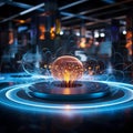 Futuristic Laboratory: Abstract Particle Competition Royalty Free Stock Photo