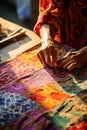 Artisans Delight: Vibrant Batik Textile Creation