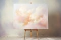 Ethereal Abstract: Serene White Clouds on Easel