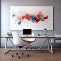 Vibrant Abstract Stock Market Patterns in Modern Office