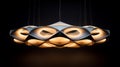 Ethereal Geometry: Modern Pendant Light Fixture in Serene Dusk Setting