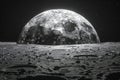 Captivating highlighting create an ultrarealistic digital art of the surface texture of moon, high resolution Royalty Free Stock Photo