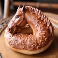 Captivating Horse Shaped Doughnut In The Style Of Xu Beihong