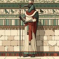 Ancient Egyptian Deity Thoth in Hieroglyphic Setting. This image depicts the ibis headed god Thoth, a prominent figure in ancient Royalty Free Stock Photo