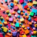 Colorful 3D textured Geometric Figures background Royalty Free Stock Photo