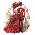 Blooming Love Affair. wedding card generated by AI.