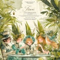 Enchanting Gathering of Victorian Tea Party Characters Royalty Free Stock Photo