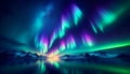 the Aurora Borealis, showcasing its slow, majestic dance across a star-filled sky Royalty Free Stock Photo