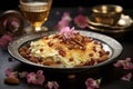 Captivating image of Balooza, a traditional Emirati dessert with vermicelli noodles, rosewater, saffron, nuts, and delicate rose