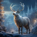 Reindeer During Snowfall