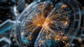 A Detailed X-Ray Style Close-Up of a Brain with Sparks Igniting Imagination and Thought in a Scientific and Medical Context for