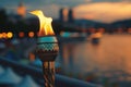 Passing the Flame: Olympic Torch Burning Bright