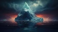 Iceberg sunset in the frigid sea, a breathtaking natural wonder of epic proportions and serene beauty Royalty Free Stock Photo