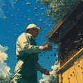 Honey Harvesting Expert in Action