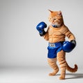Furry Fighter: The Purrfect Boxing Prodigy Royalty Free Stock Photo