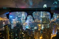 A captivating image of city lights reflected in a pair of glasses, offering a unique visual perspective of urban life, A modern Royalty Free Stock Photo